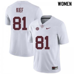 NCAA Women's Alabama Crimson Tide #81 Derek Kief Stitched College Nike Authentic White Football Jersey JL17W81GJ